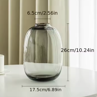 Elegant Glass Vase ~ (26×18×7 cm / 10×7×3 in)
