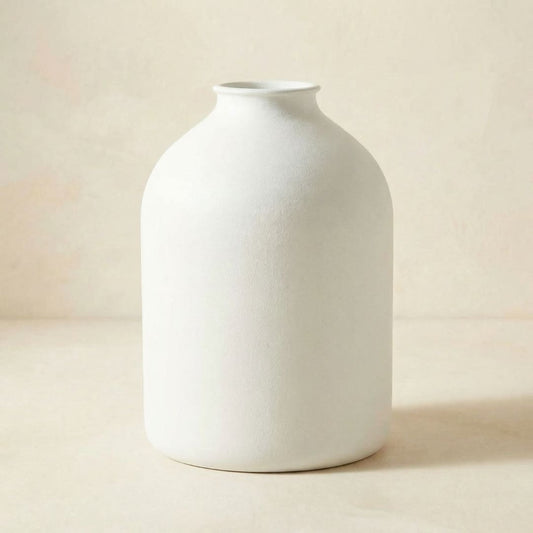 Matt Vit Lackerad Vas (22×15x7 cm)